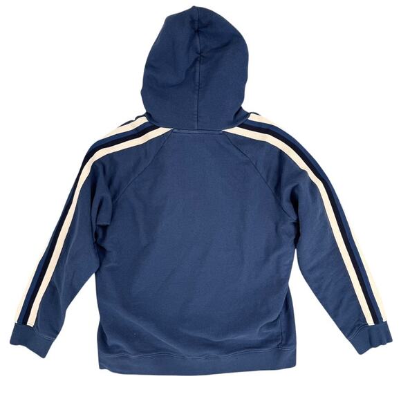 Sandro Hoodie Blue Striped Pullover Cotton Stripe Large - Picture 1 of 5